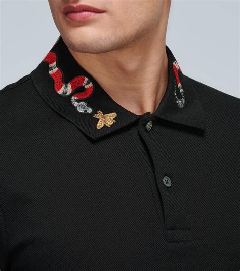 gucci womens tshirt collar and sleves|Gucci polo snake collar.